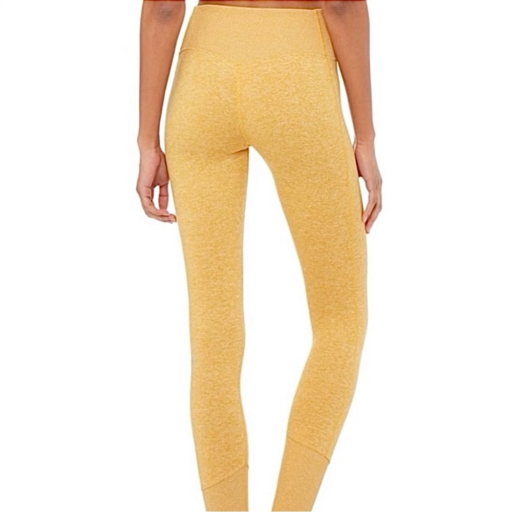 ALO Yoga Alosoft High Waist Lounge Leggings Tuscan Sun Heather Yellow Comfy Soft